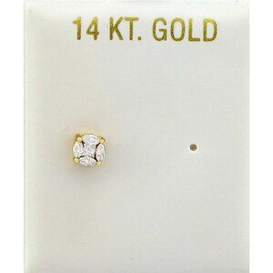Genuine 0.30 Cts Diamond Stud *Single* Earring 14k Yellow Gold
